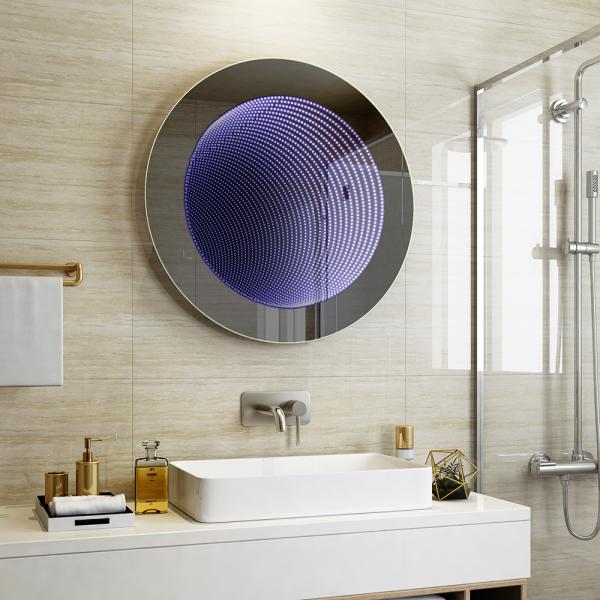 Multi Color LED Infinity Bathroom Mirror Rust Resistance Water Proof