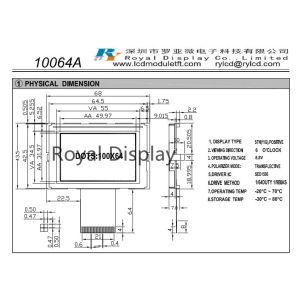 China 100X64 STN Graphic LCD Module 8.8V Monochrome COB FSTN Positive wholesale