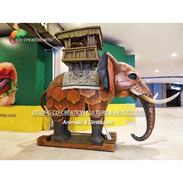 Mall Decoration Custom Made Animatronics Fiberglass Elephant Statue 4.5 meters
