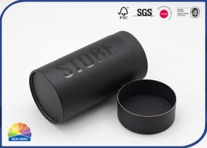 China Silver Logo Spot UV Black Paper Packaging Tube For T Shirt wholesale
