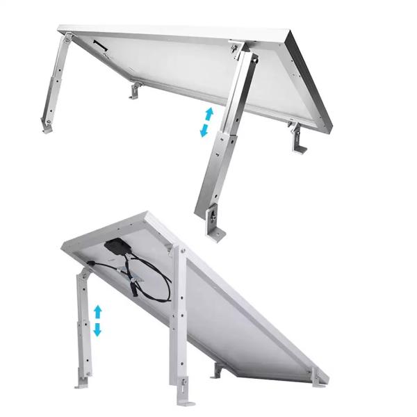 Front and Rear Leg Brackets for Silver/Black Solar Panel Mounting Tilt Angle 10deg-60deg