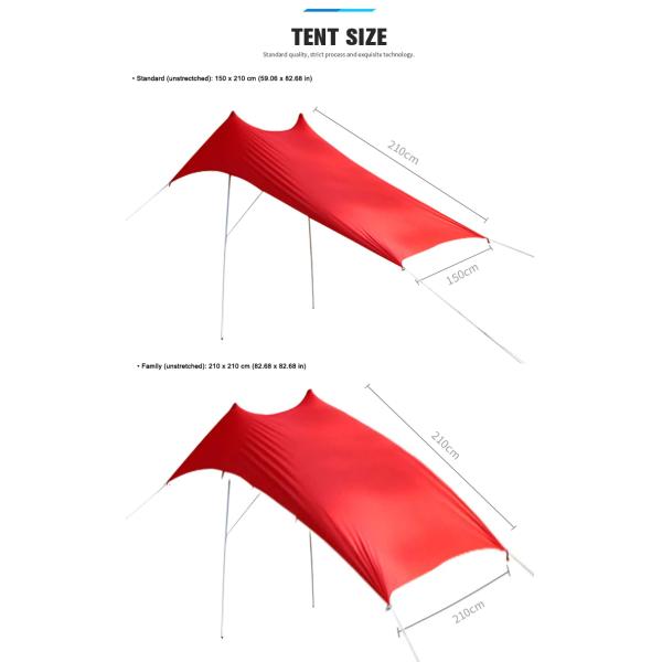 Beach SunShade Beach Tent With Sandbag Anchors Quality Lycra Fabric - Perfect Sun Shelter