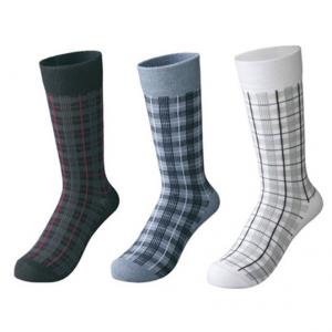 China custom socks ,design socks, logo socks,Mens Grid Pattern Dress Socks on sale