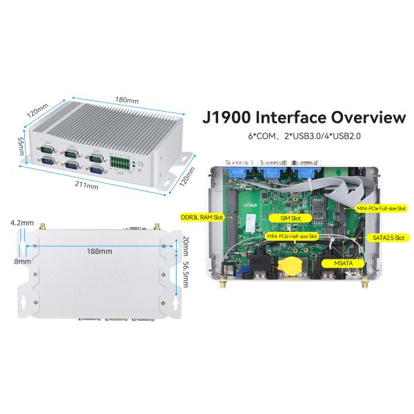 Intel Celeron J1900 Fanless Industrial PC With Dual COM GPIO And DDR3L 8G
