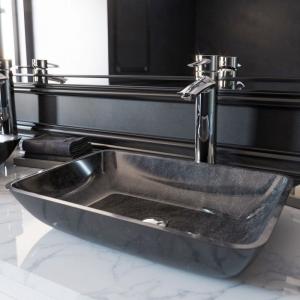 China Dark Green Bathroom Wash Basins 18 Inch Gray Onyx Handmade Rectangular wholesale
