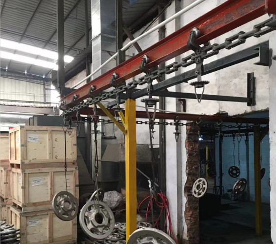 I Beam Track Overhead Conveyor Chain System X348 Trolley Spray Painting Line