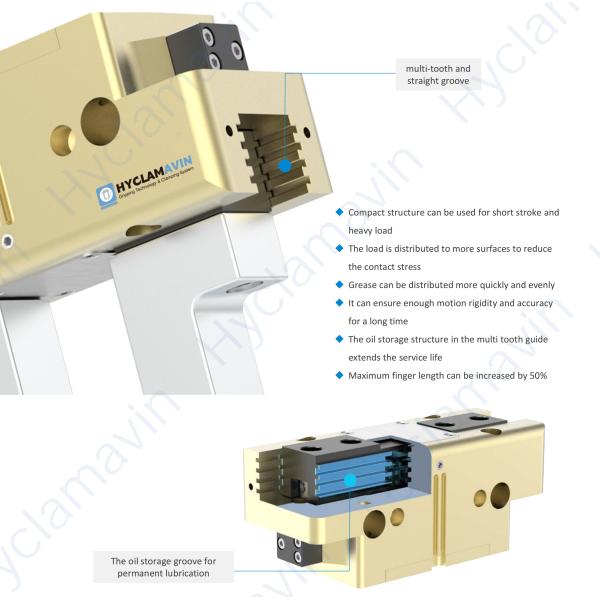 High Precision Multi-Tooth Pneumatic Gripper For Short Stroke And Heavy Load Applications