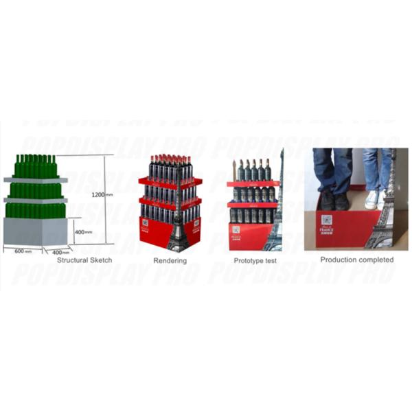 Durable Cardboard Store Standee Display Floor Standing Unit With 2*3D Logos