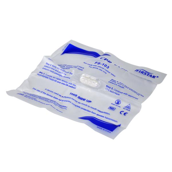 Training Cpr Face Shield Pouch With One Way Valve Filter Mask Latex-Free