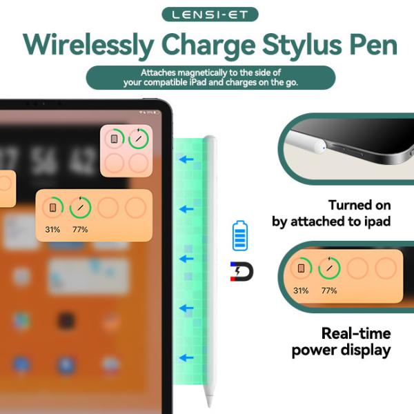 Magnetic Stylus Capacitive Touch Pen Apple Pencil 2 Replacement No Delay