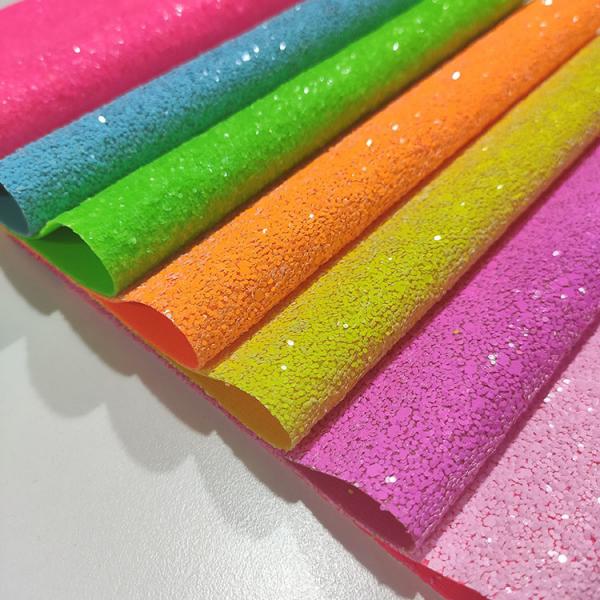 Quality 1.4mm PU Glitter Leather Fabric for sale