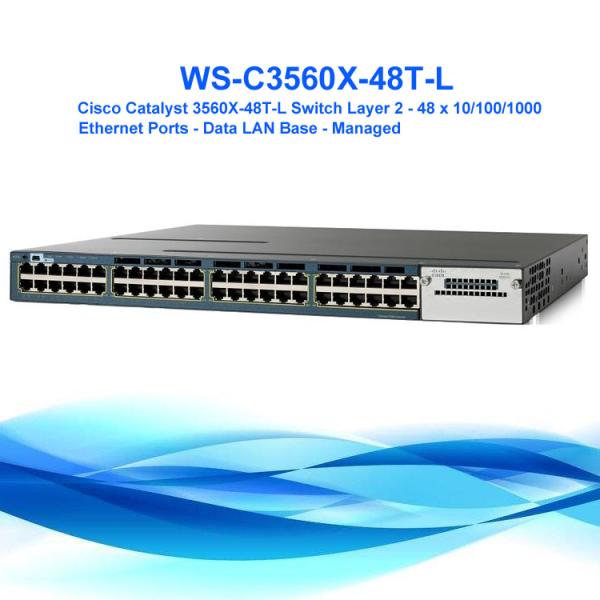 SWS-C3560X-48T-L Cisco Gigabit Network Switch LAN Base RJ45 Network Managed