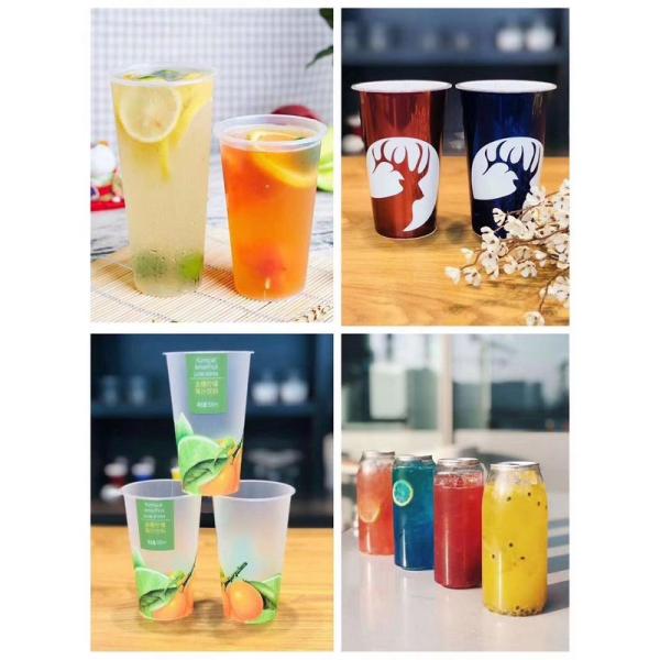 Pet Disposable Cold Drink Cups With Lids Transparent Juice Cups Smoothies