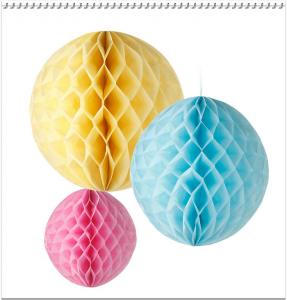 China Party Decoration colorfull Tissue Paper Honeycomb Balls,Diamonds Peach,Bauble on sale