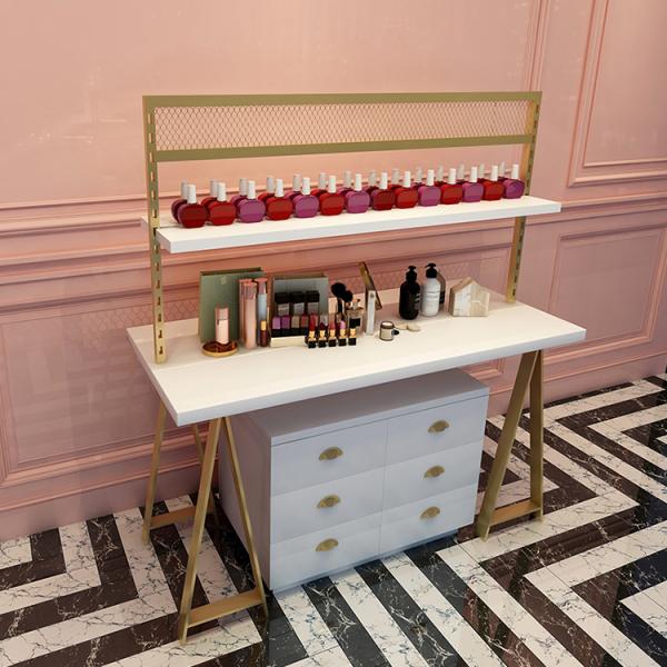 Cosmetic Point Of Purchase Pop Display Wood Makeup Display Stand