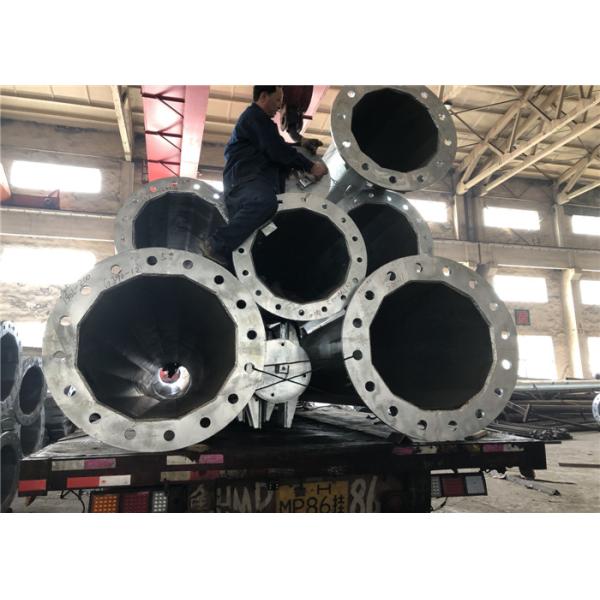 40 - 60FT Octagonal Steel Pole Electrical Power Galvanized Pole Longlife Time