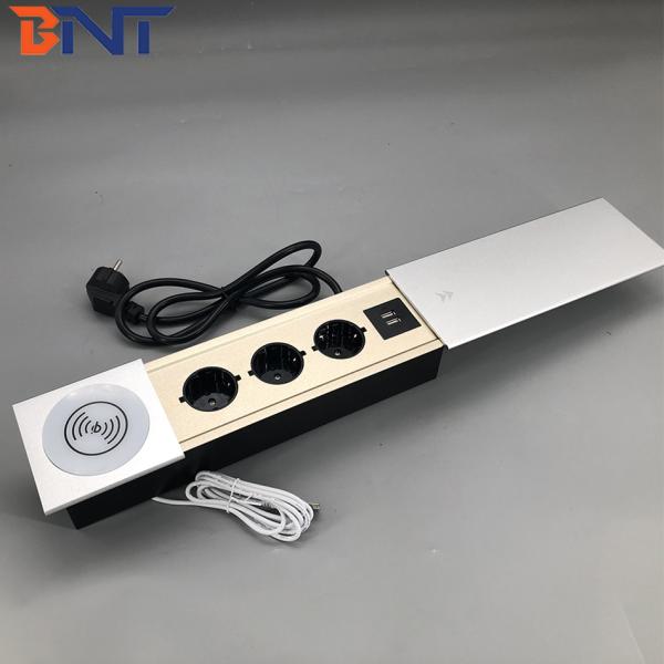 Intelligent built in table mounted wireless charger socket with EU power and usb