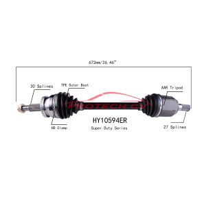 Buy cheap HY10594ER Front Left Cv Axle Shaft Assembly Hyundai Sonata 2.4L EXTREME Weather from wholesalers