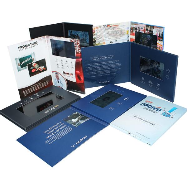 600mA 4.3 Inch Soft Card LCD Video Brochure A5 Video Greeting Card For Advertising
