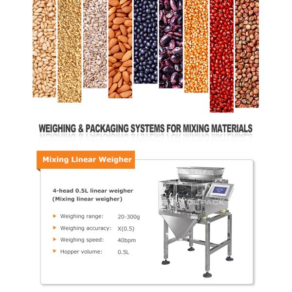 Automatic Parrot Food Packaging Machine Multihead Weigher 10g-1000g