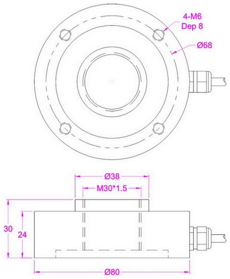 Washer Load Cell 5kN 10kN Through Hole Force Transducer 20kN 30kN 50kN