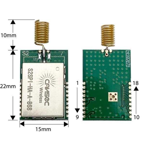 S2SPI-UA-A 14dBm Sub GHz Module ST Spirit 2 915MHz Module