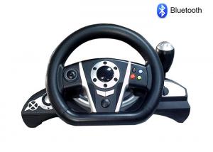 China Bluetooth PC / PS3 Racing Video Game Steering Wheel With Rubber Hand Grip wholesale