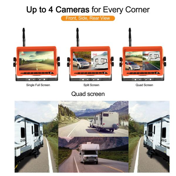 Truck IR IP69K Night Vision Backup Camera System 7 Inch IPS Screen