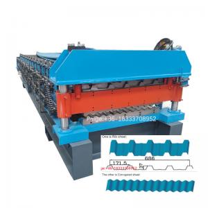 China 686 762 Double Layers Roof Panel Roll Forming Machine 380V PLC control wholesale