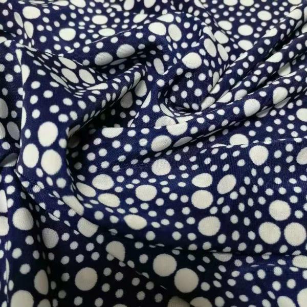 Quality Screen Print Polyester Spandex Fabric With Dots Design for sale