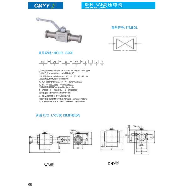 Direct Ball Hydraulic Valves 315bar High Pressure 3 Way Ball Valve