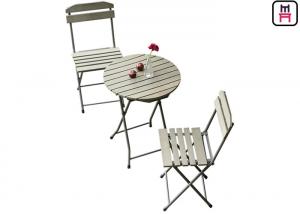 China Plastic Wood Folding Patio Dining Table And Chairs , All Weather Garden Furniture wholesale