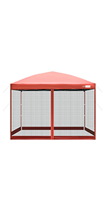 210d Oxford Easy Pop Up Canopy, Outdoor Screen Tent with Mesh Mosquito Netting Side Walls for Camping Picnic Party