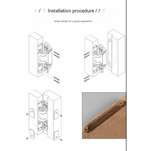 Silent Hinge 180 3D-ADJUSTABLE CONCEALED HINGE Degree Heavy-duty Folding Door