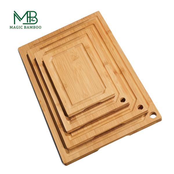 Natural Colour Large Bamboo Cutting Board with Customized Design and Rectangle Shape