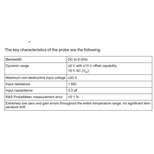 Rohde And Schwarz RT-ZS60 Active Single-Ended Probe 6 GHz Bandwidth USB Sensor