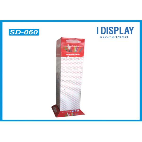 Promotional Cardboard Hook Display Stands , Recyclable Stationery Retail Display