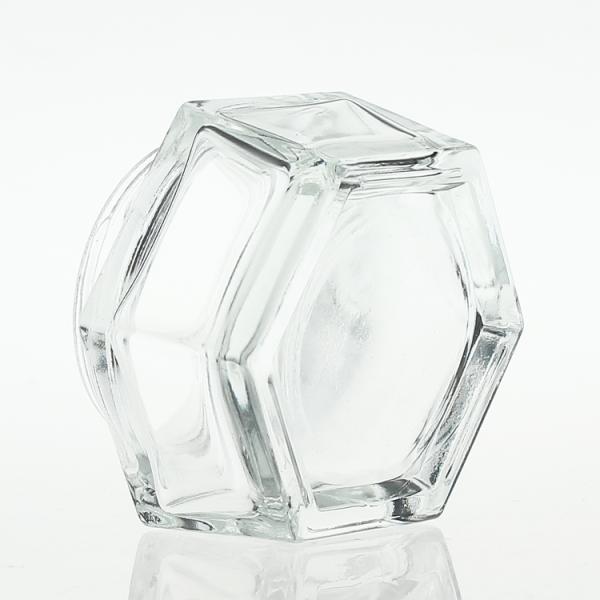 Transparent 50g Cream Glass Jars Square With Acrylic Cap And Cover