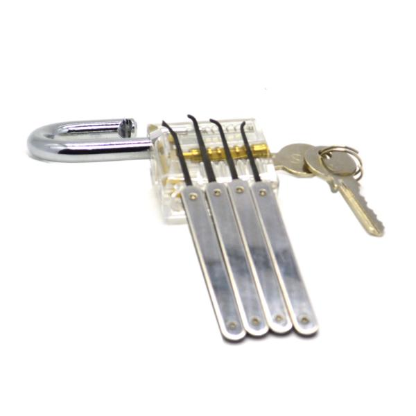 Stainless Steel Locksmith Tools 22pcs Auto Lock Pick Set With Transparent Practice Padlock