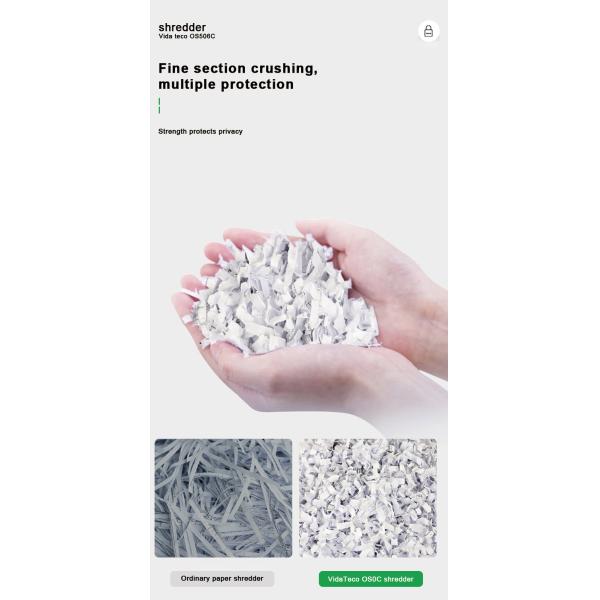 8-Sheet Cross-Cut Shredder With US Patented Cutter for Shredding of Card and Paper