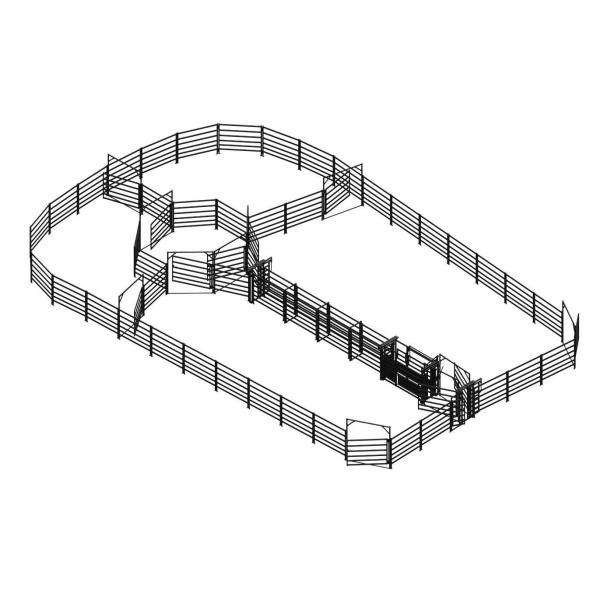 Heavy Duty Metal Corral Fence Portable Galvanized Livestock 4 / 5 / 6 Rails Cattle Fence