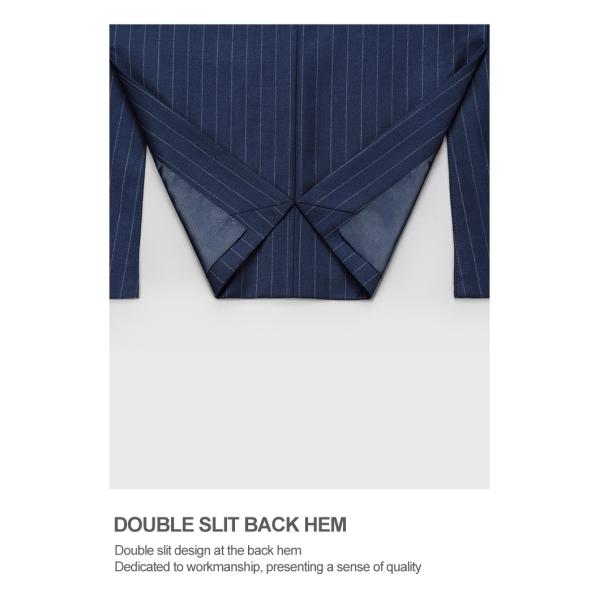 Men's 2 Pieces Suit Vertical Striped Gun Lapel Double-breasted 6 Buttons Formal Suit