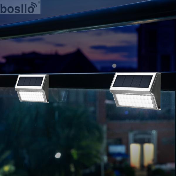 Black Solar Wall Lamps for Long Working Time 8-10 Hours Luminous Flux 30LM