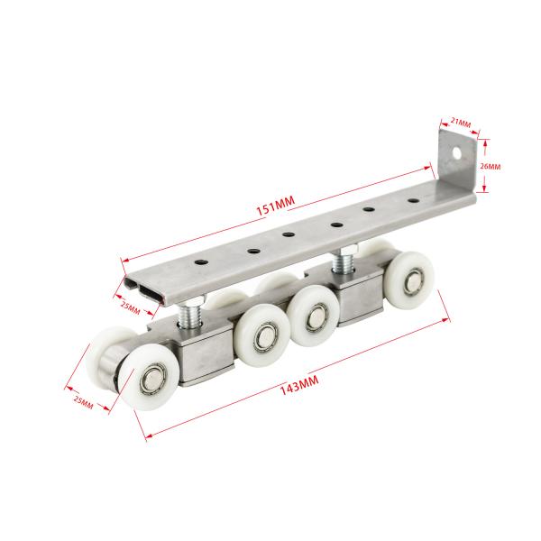 Zinc Plating Iron Nylon Wardrobe Sliding Fitting System for Customer Requirements
