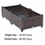China Household 80*40*22CM Brown Plastic Raised Planter Boxes Rectangle European Style wholesale