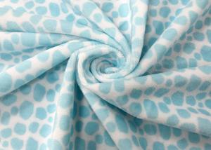 China 210GSM 100% Polyester Velvet Fabric Fleece Material Blue Leopard Print on sale