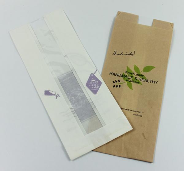 Wholesale Printed Bread Packaging Kraft Paper Bag With Window