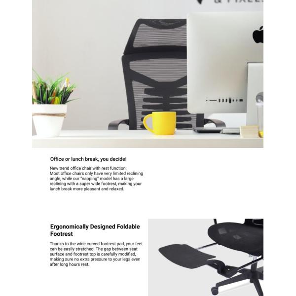 Breathable High Back Desk Chair With Mesh Seat Adjustable Lumbar Support 90MM Spring