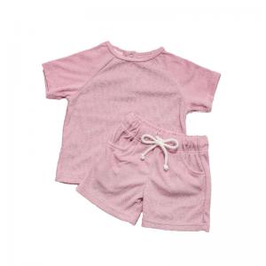 China Towel Terry Fabric Custom Tee Shirts Neutral Baby Cosy Raglan Sleeve Tshirts wholesale