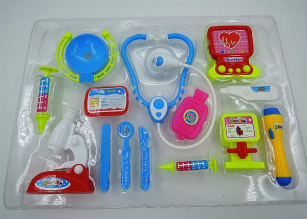Quality Role Play Medical Kit Playset Doctor Set Toys For Kids Pink Blue Colors 13 Pcs for sale
